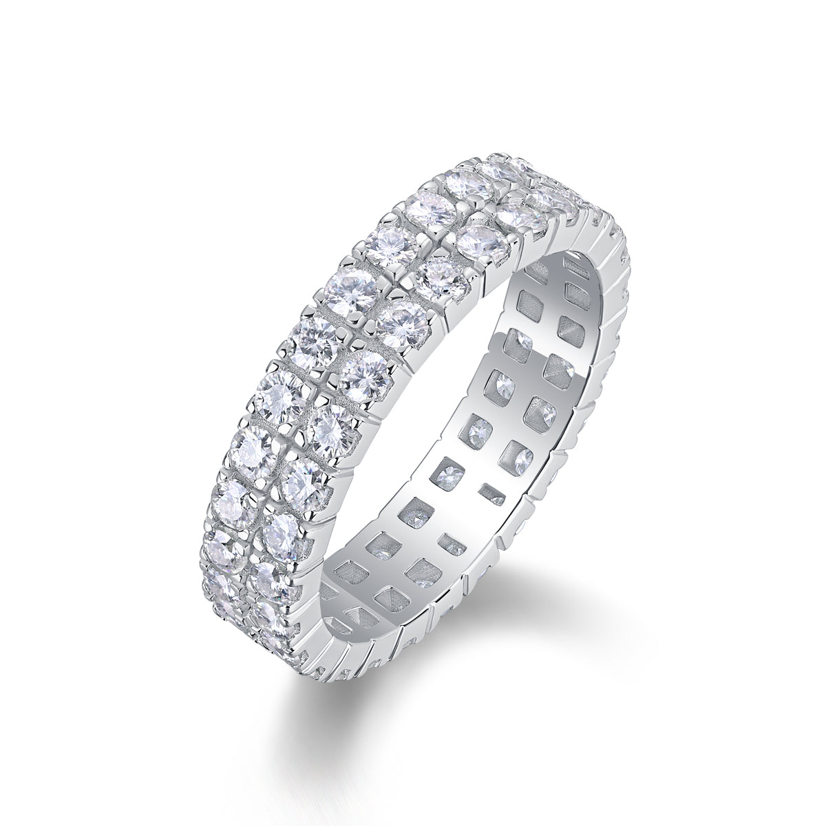 Multi-Row Moissanite S925 Sterling Silver Ring