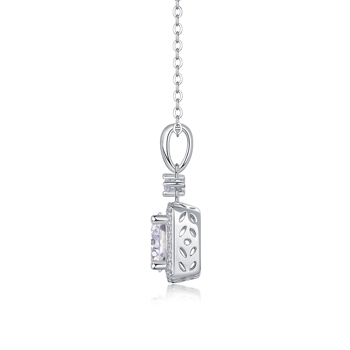 2 Carat Moissanite Necklace - S925 Sterling Silver Platinum-Plated with Chain