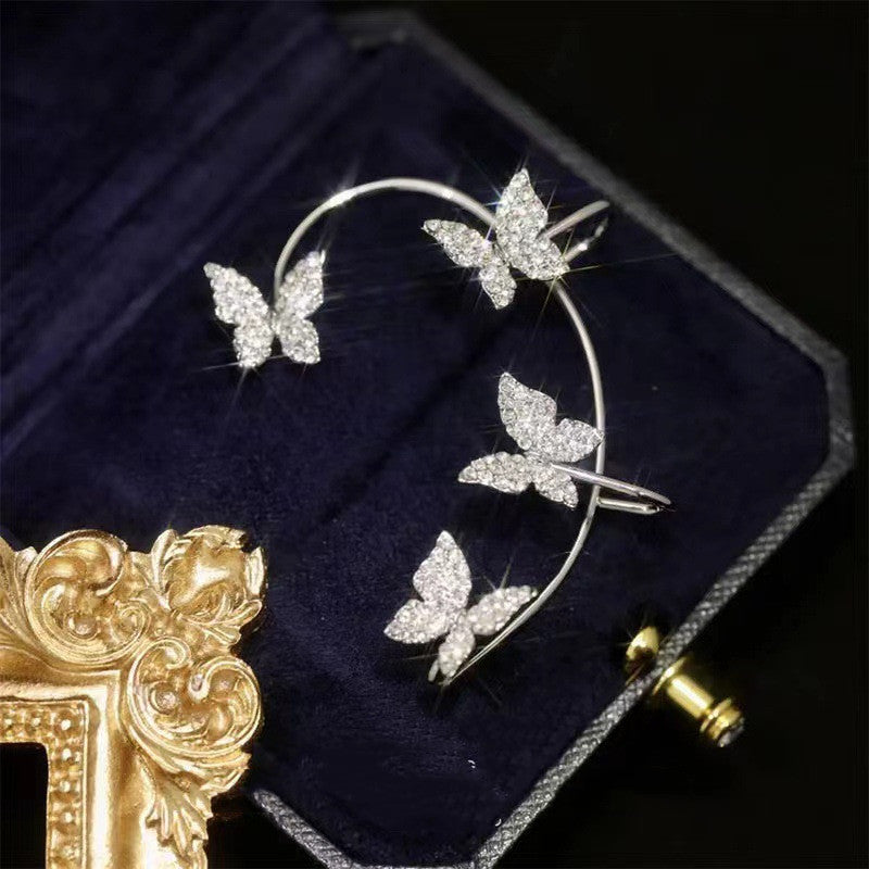 Fashion Butterfly Ear Clip and Hook Earring