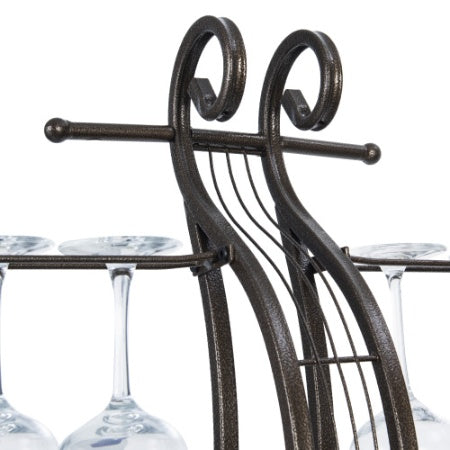 Cello-Shaped Wine Rack with Storage - Freestanding Baker's Rack