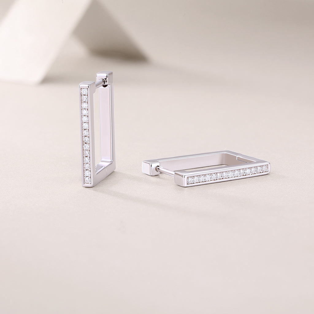 Moissanite Stud Earrings - S925 Sterling Silver Platinum-Plated (Pair)