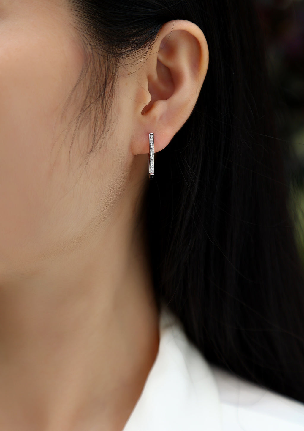 Moissanite Stud Earrings - S925 Sterling Silver Platinum-Plated (Pair)