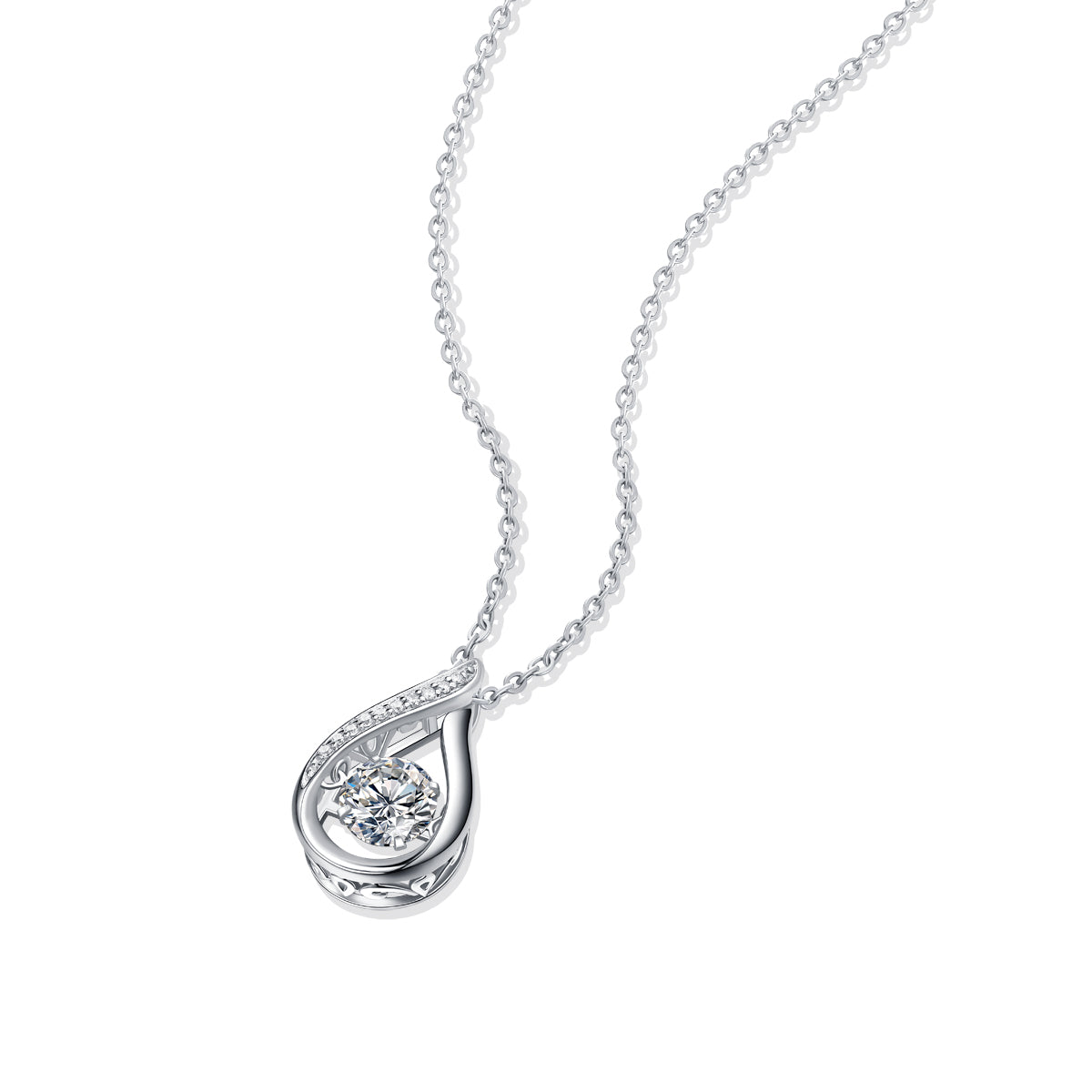 1 Carat Moissanite Sterling Silver Pendant Necklace