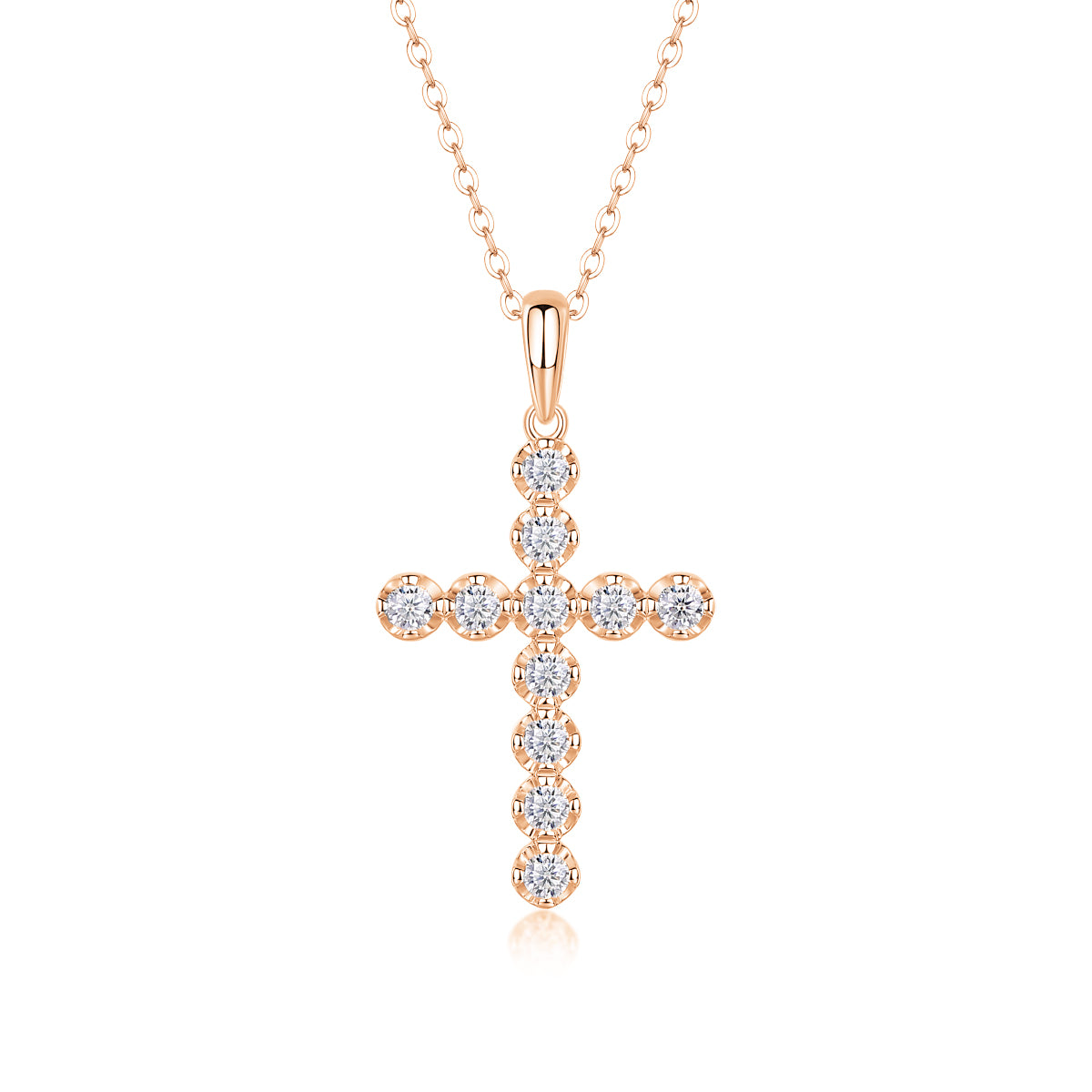 Cross Moissanite Necklace - S925 Sterling Silver with Chain (3 Colors)