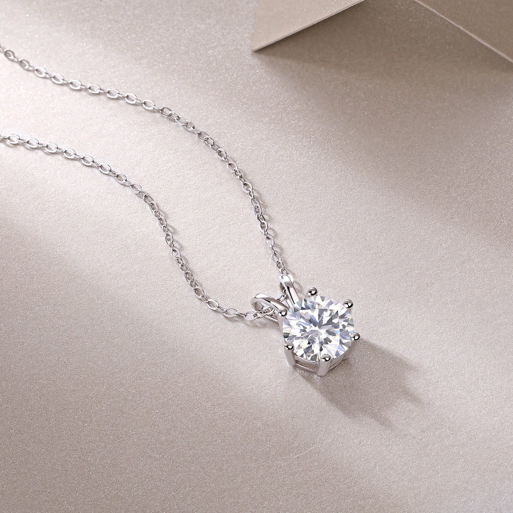 Romantic Mark 2-Carat Moissanite Pendant Necklace – S925 Sterling Silver