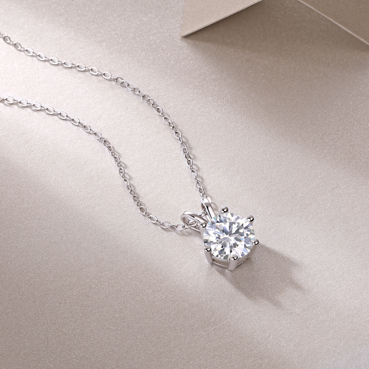 Romantic Mark 2-Carat Moissanite Pendant Necklace – S925 Sterling Silver