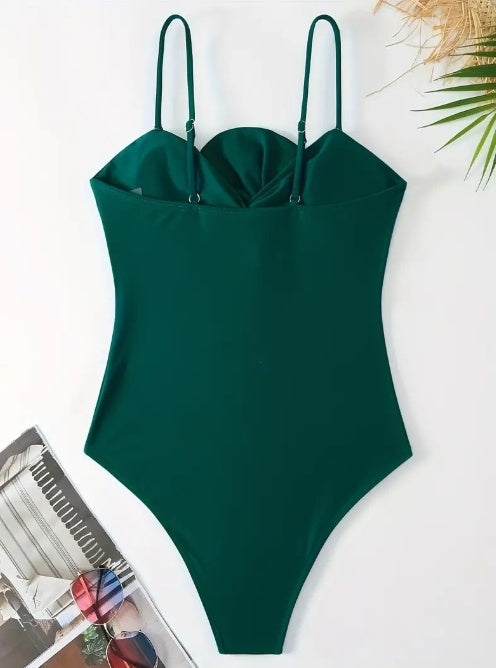 Green Two-Piece Swimsuit - Women's Casual Bikini Set