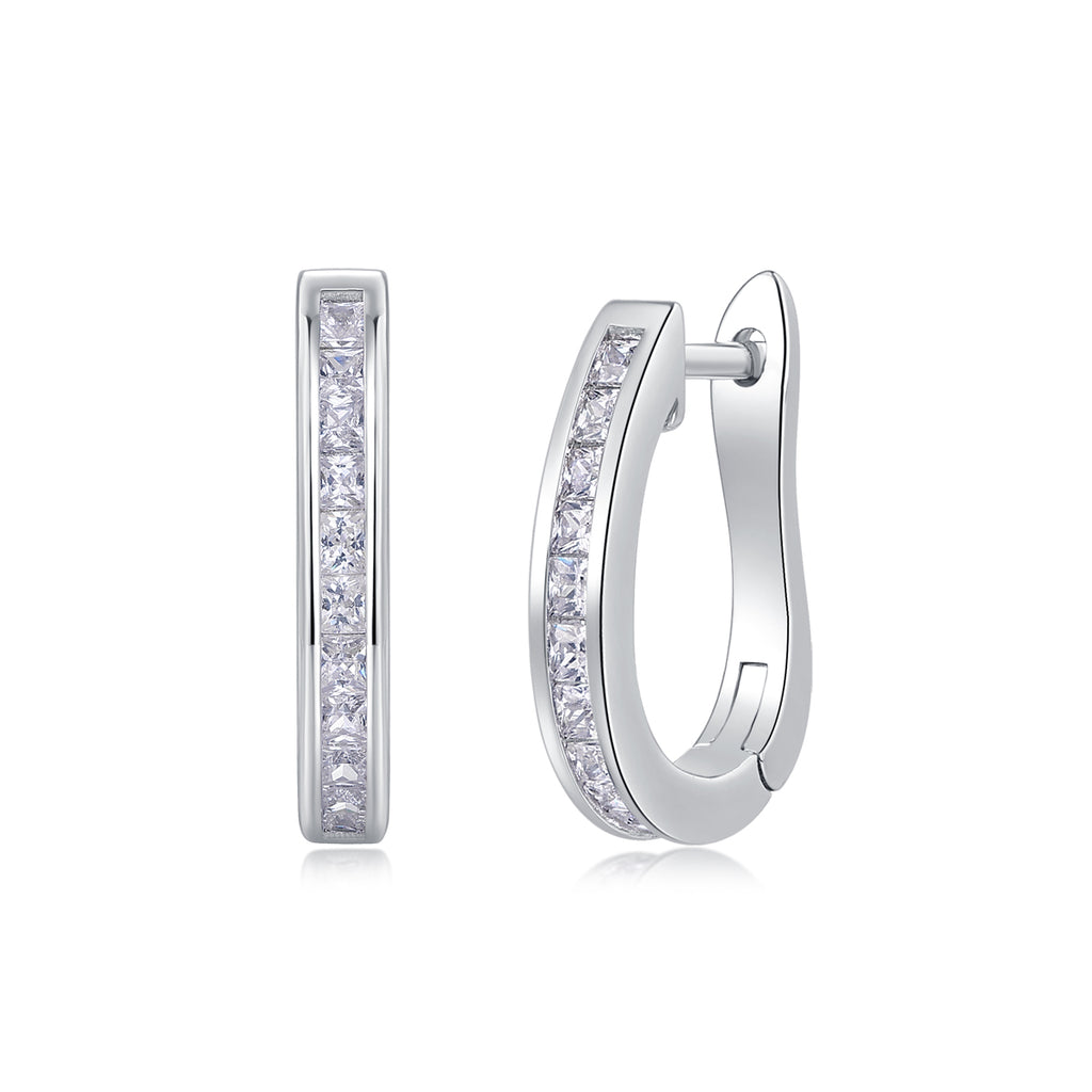 Touch Tenderness Moissanite Stud Earrings – S925 Sterling Silver, Platinum-Plated