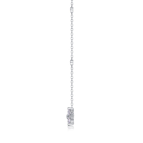 2 Carat Moissanite Halo Platinum Plated Necklace