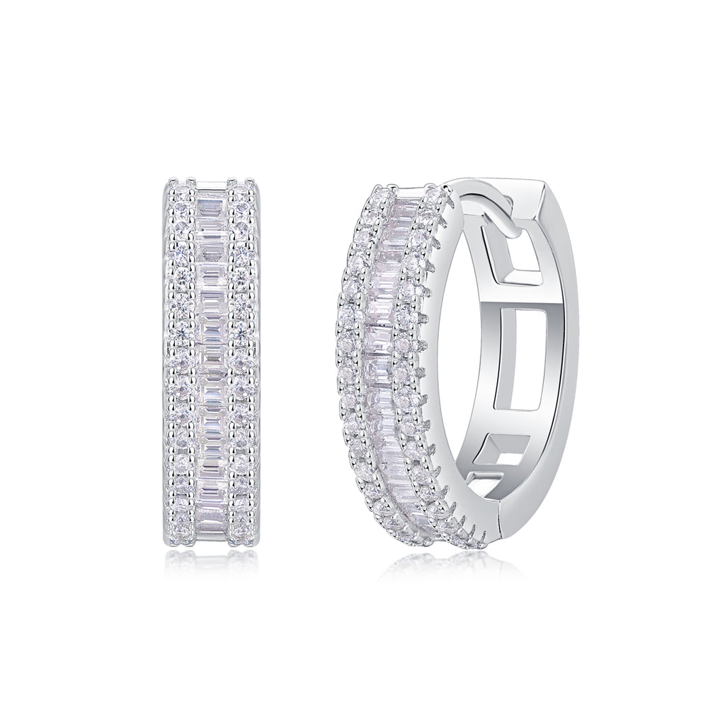 Woven Moissanite Stud Earrings – S925 Sterling Silver