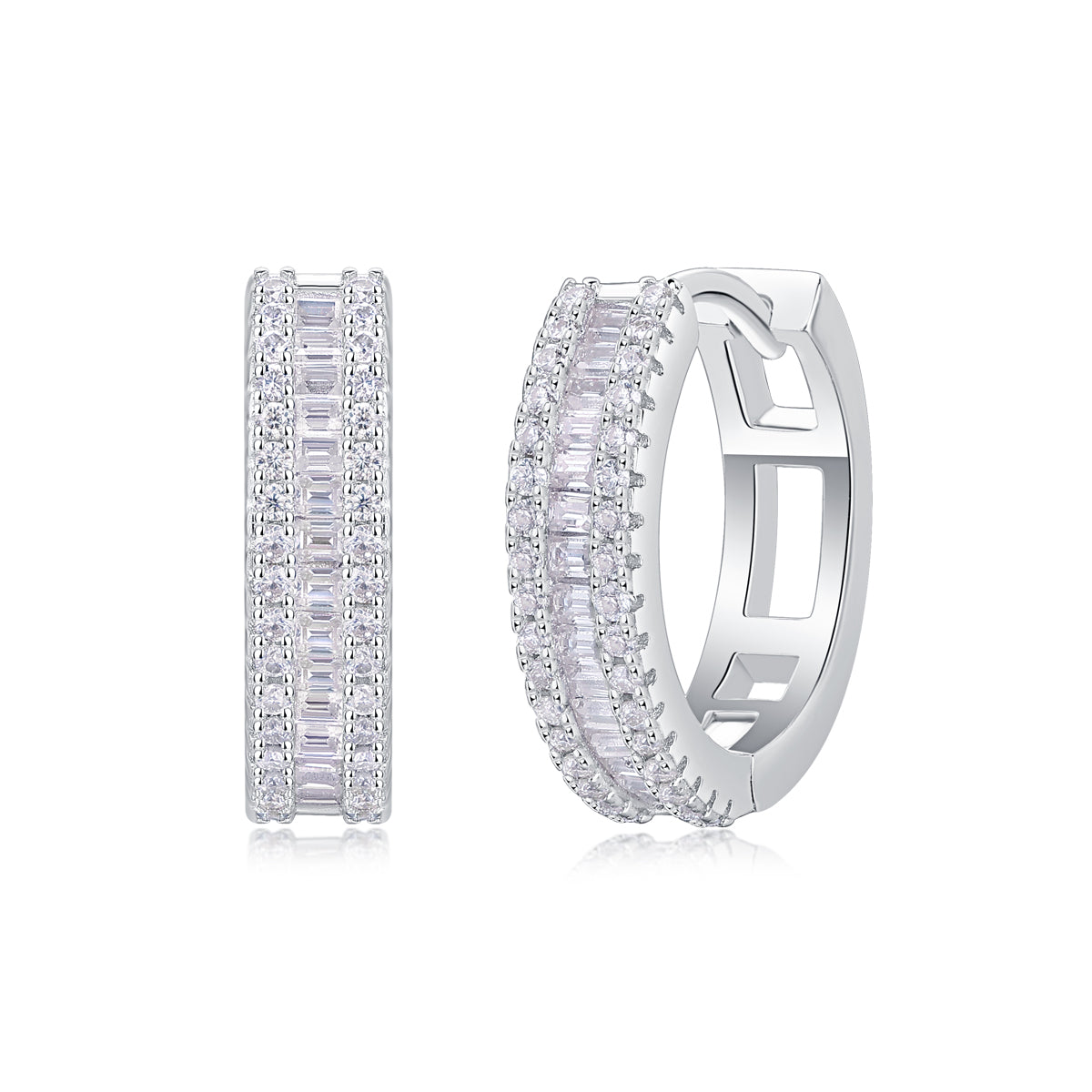 Woven Moissanite Stud Earrings – S925 Sterling Silver