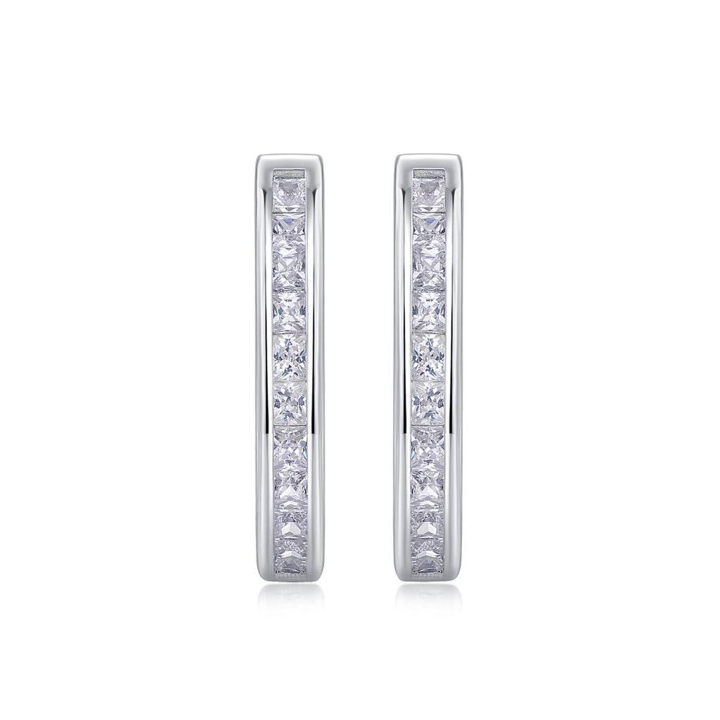 Touch Tenderness Moissanite Stud Earrings – S925 Sterling Silver, Platinum-Plated