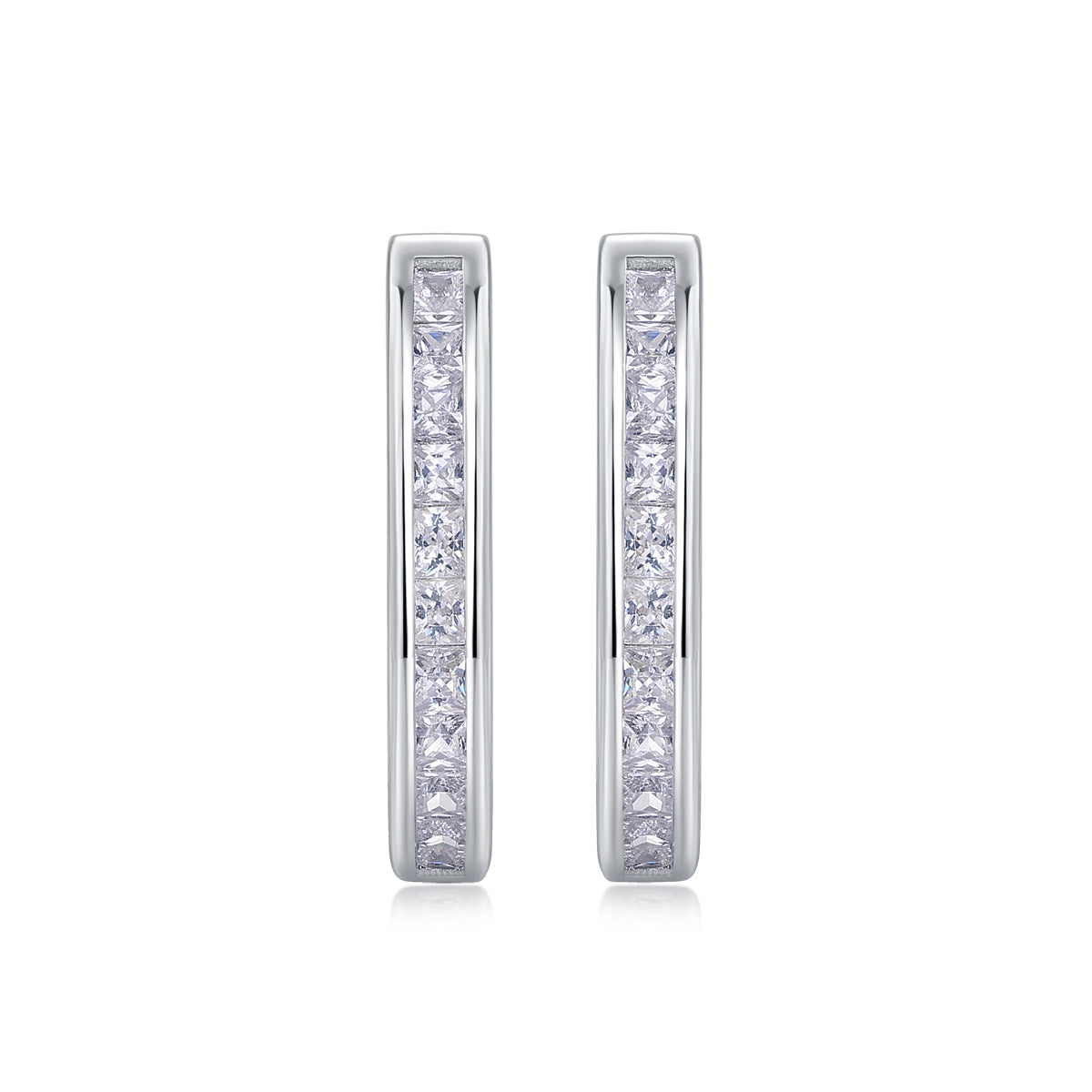 Touch Tenderness Moissanite Stud Earrings – S925 Sterling Silver, Platinum-Plated