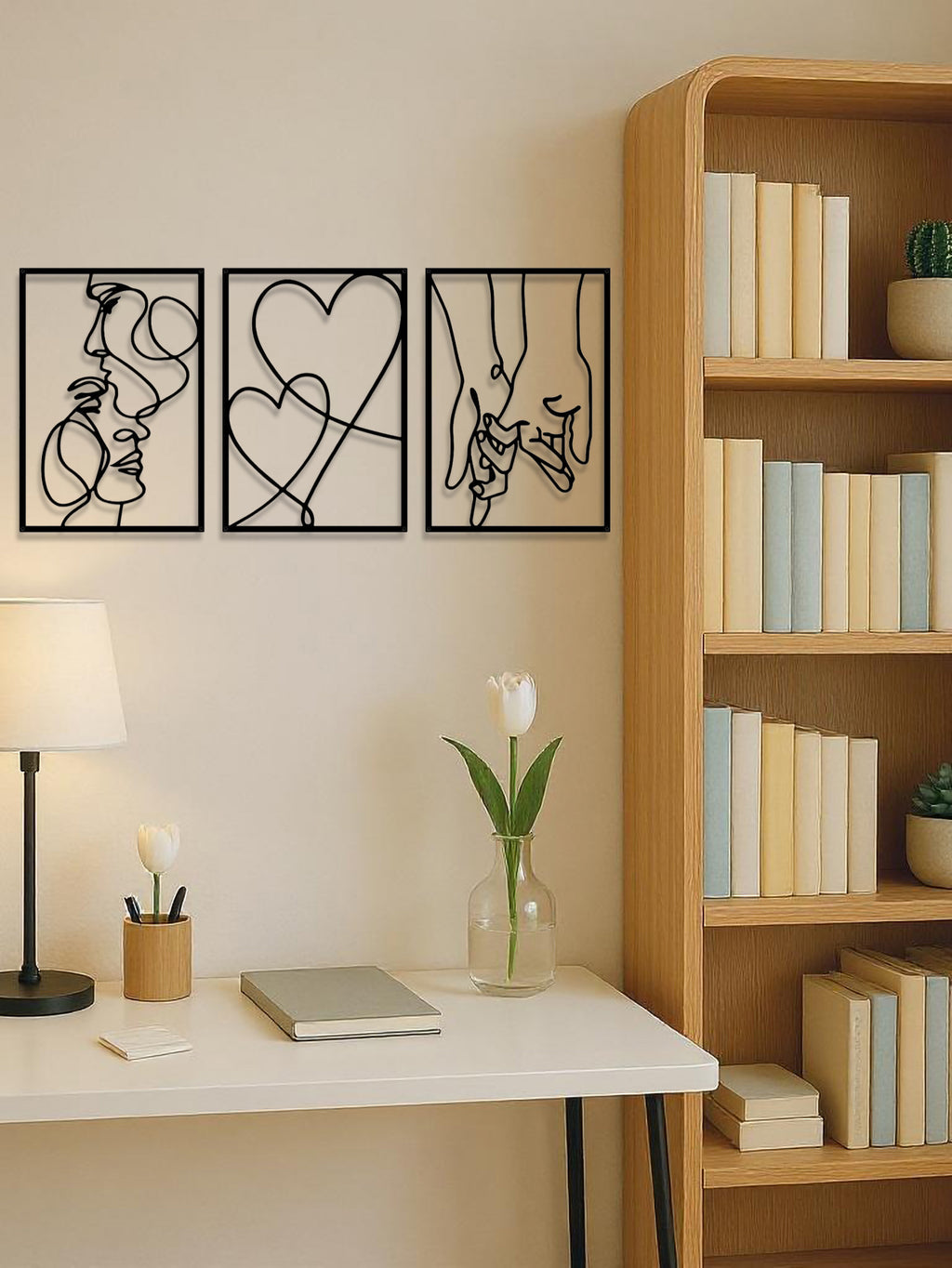 3 Piece Romantic Metal Wall Art Set