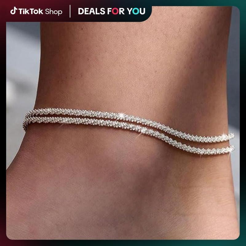 Multi-Layer Ankle Bracelet - Waterproof & Adjustable (Gold/Silver)