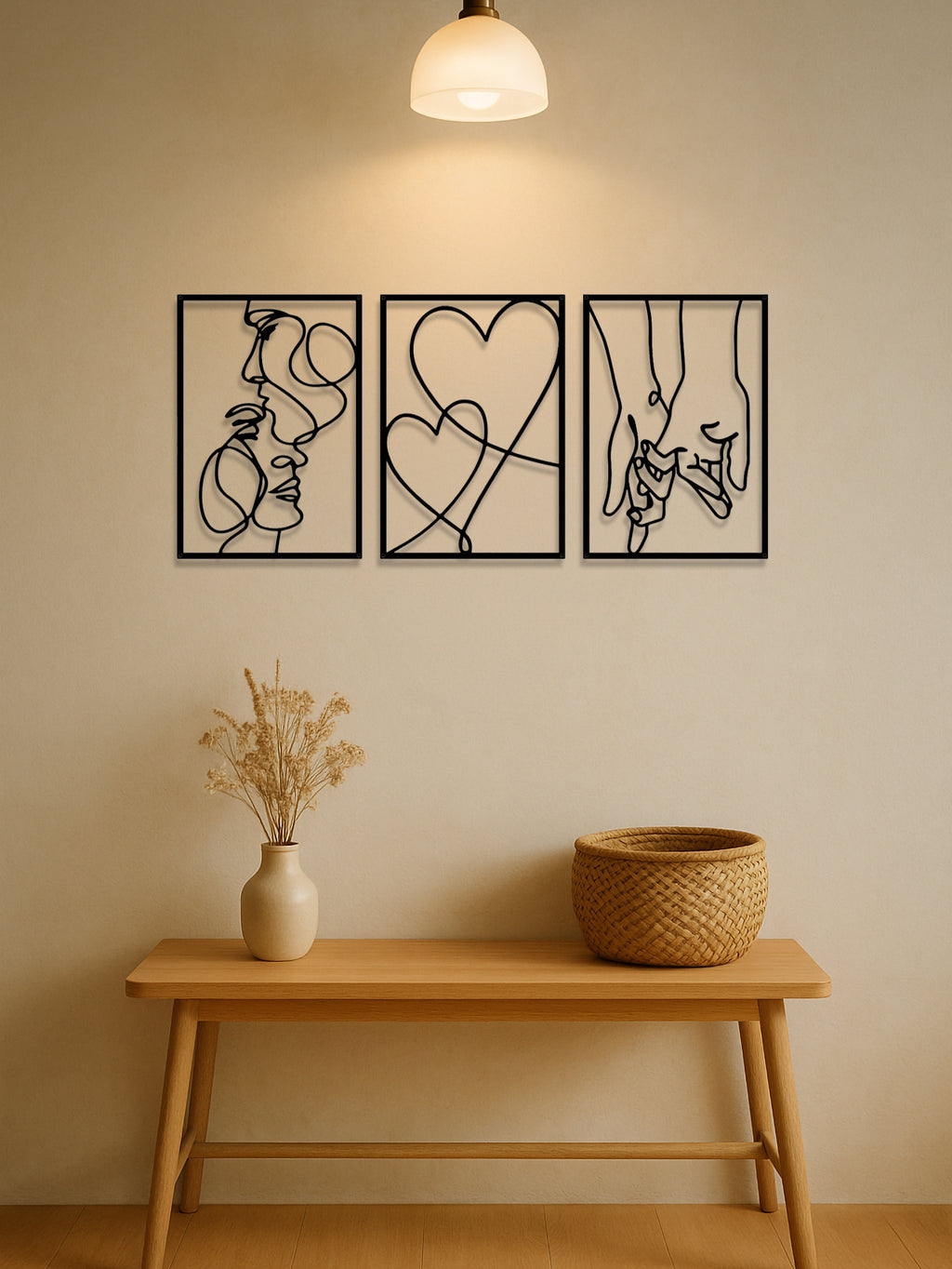 3 Piece Romantic Metal Wall Art Set