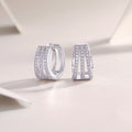 Inlaid Moissanite Sterling Silver Stud Earrings