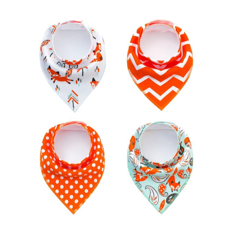 4pcs Lot Burp Bibs Cloth Cotton Bandana