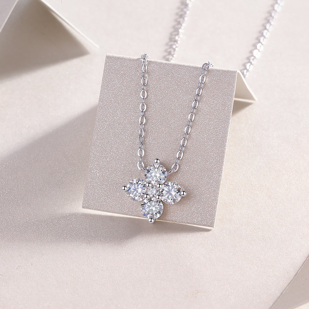 0.3 Carat Moissanite Necklace - S925 Sterling Silver Platinum-Plated with Chain