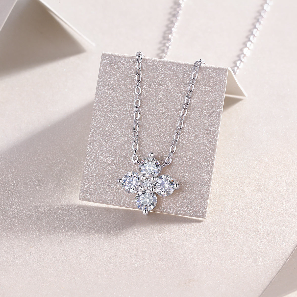 0.3 Carat Moissanite Necklace - S925 Sterling Silver Platinum-Plated with Chain