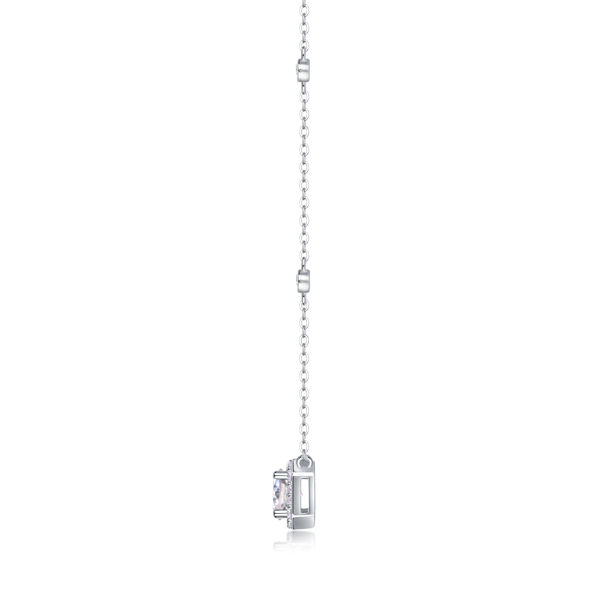 1 Carat Moissanite Necklace - S925 Sterling Silver Platinum-Plated with Chain