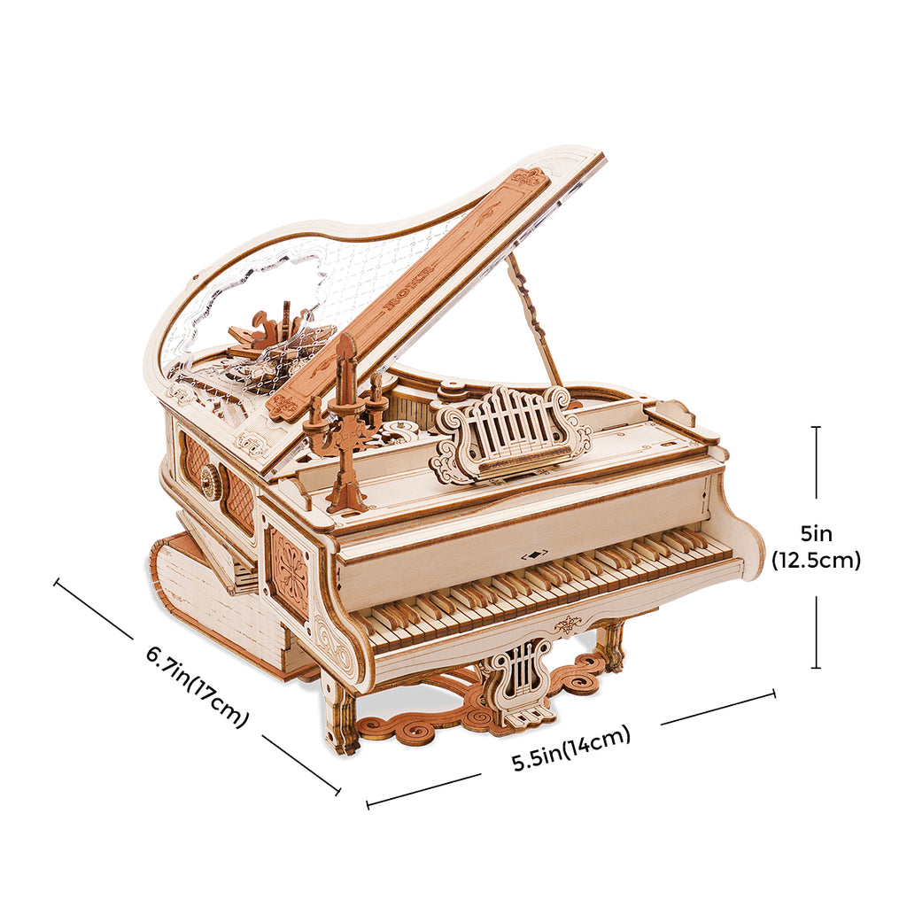 Self-Playing Piano Music Box - 3D Wooden Mechanical Puzzle