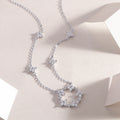 Moissanite Iris Flower Sterling Silver Necklace