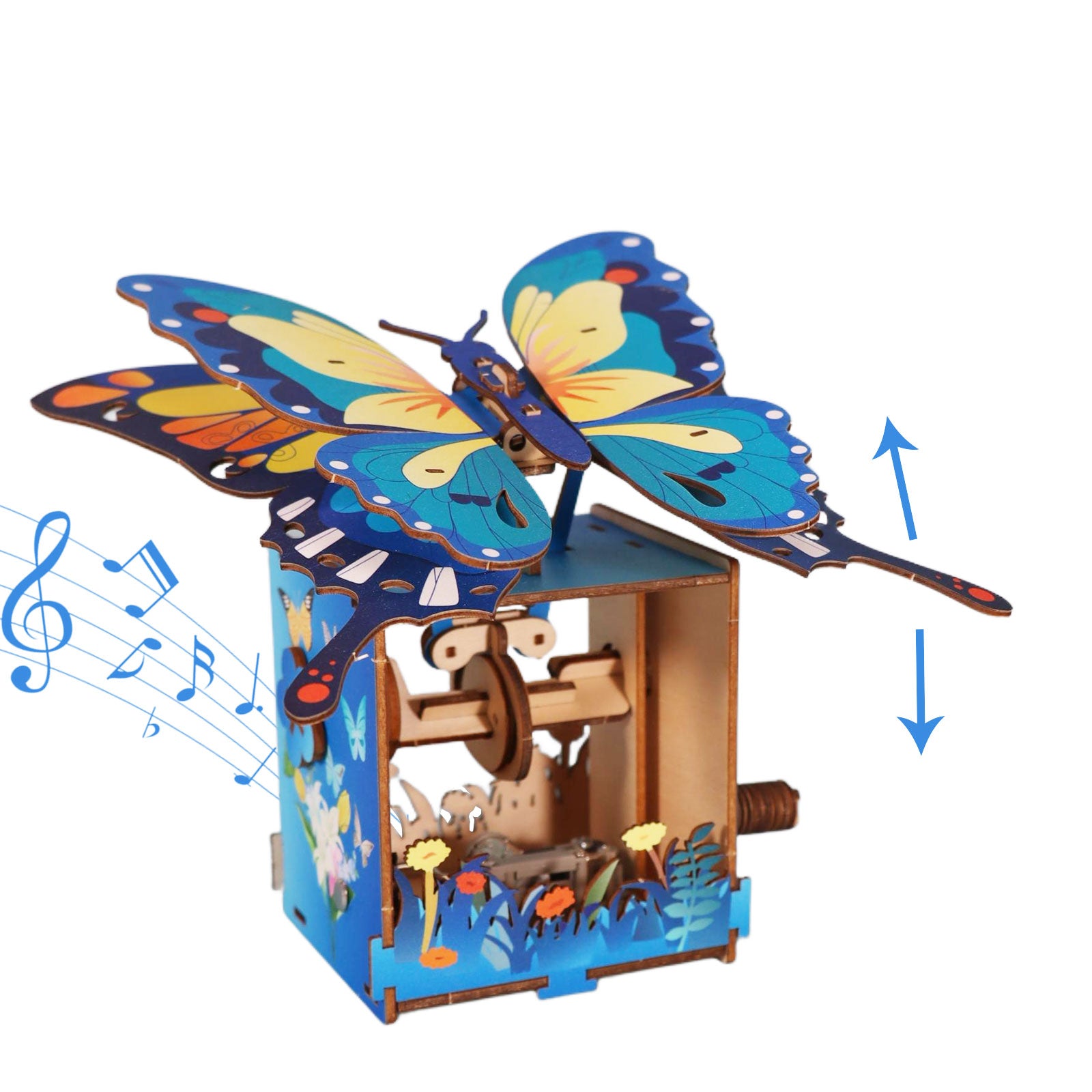 Colorful Butterfly Music Box 3D Wooden Puzzle - You Are My Sunshine Musical Assembly Kit