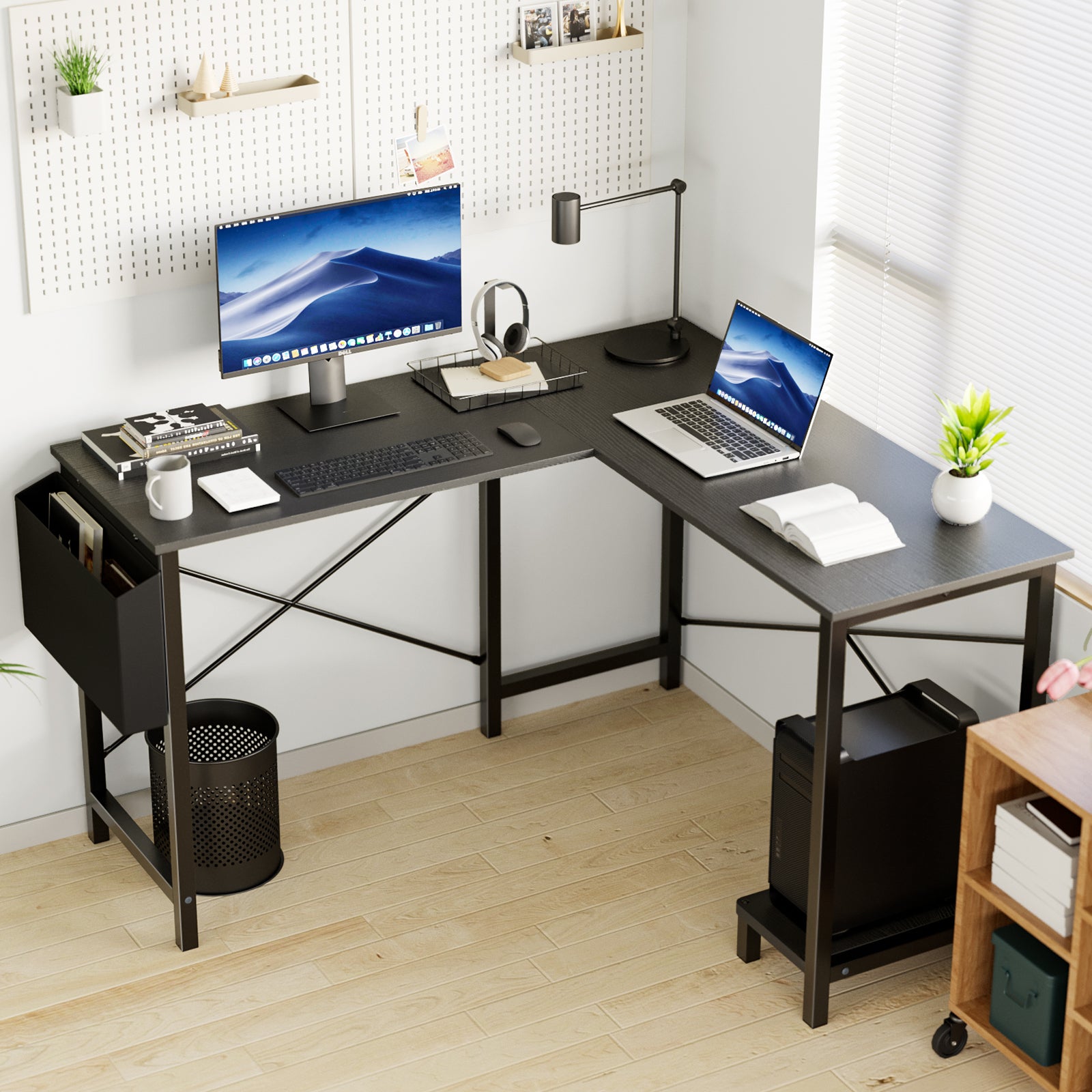 49" L-Shaped Corner Computer Desk with Storage