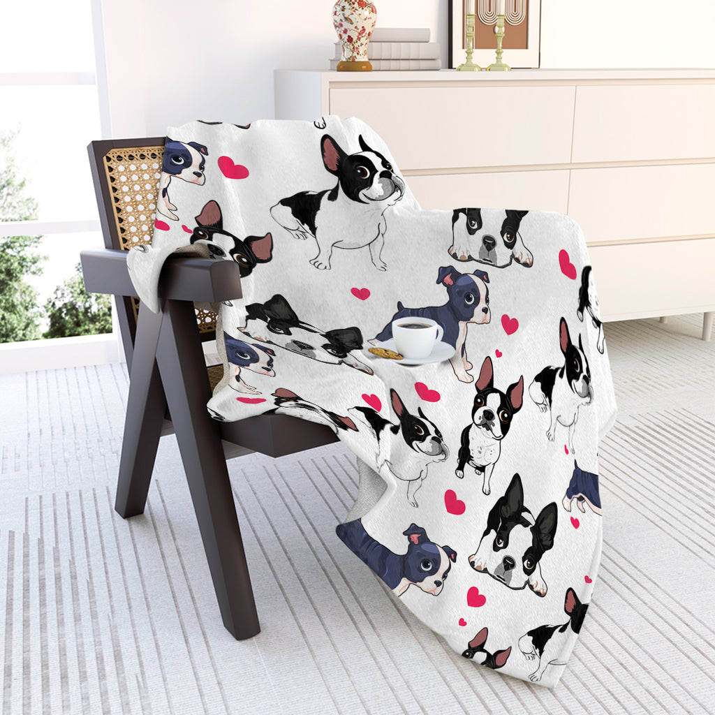 Adorable Dog Fleece Throw Blanket - Soft Flannel Blanket
