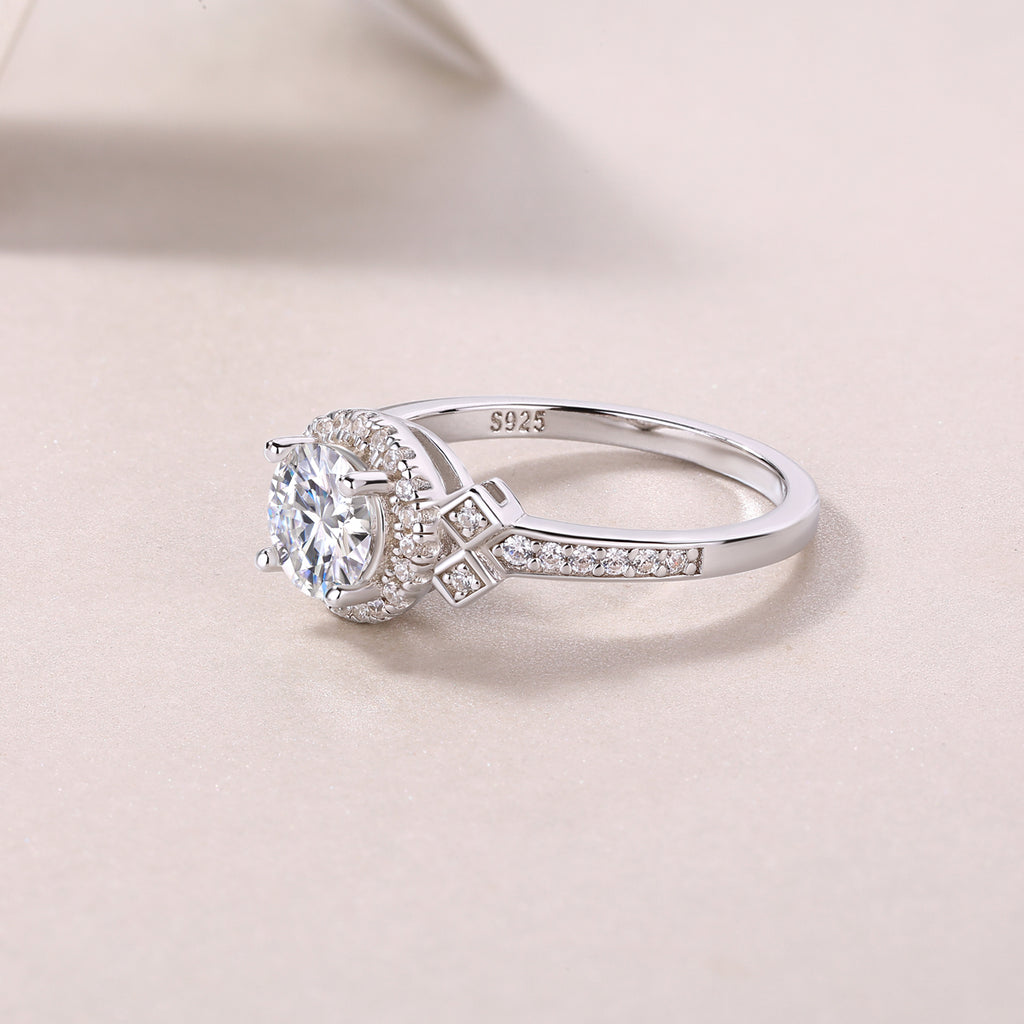 1-Carat Moissanite Solitaire Ring – S925 Sterling Silver