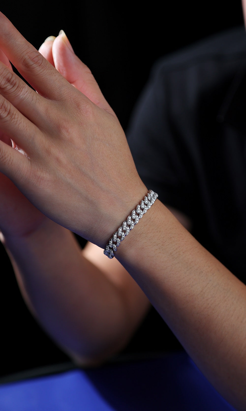 Luxury Moissanite Sterling Silver Bracelet
