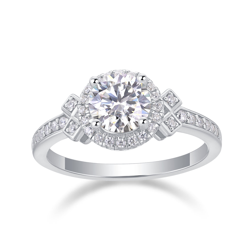 1-Carat Moissanite Solitaire Ring – S925 Sterling Silver