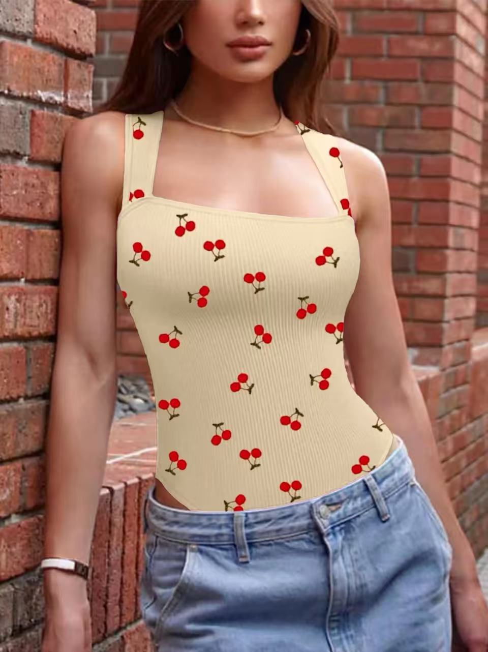 Cherry Print Bodysuits (2-Pack) - Women's Vintage Style Jumpsuits
