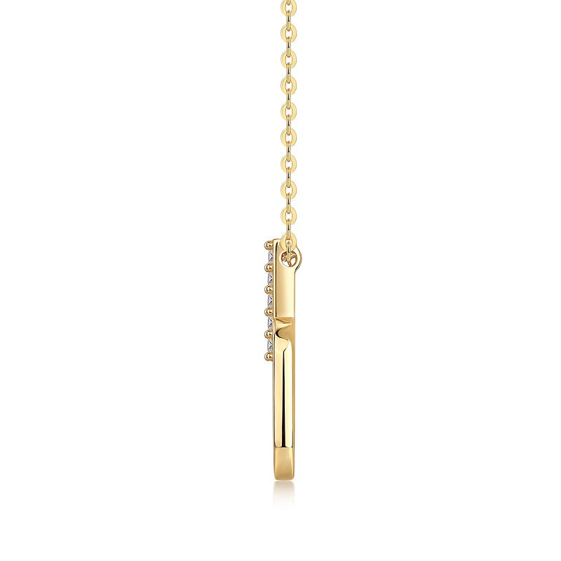 Geometric Moissanite Gold Plated Sterling Silver Necklace