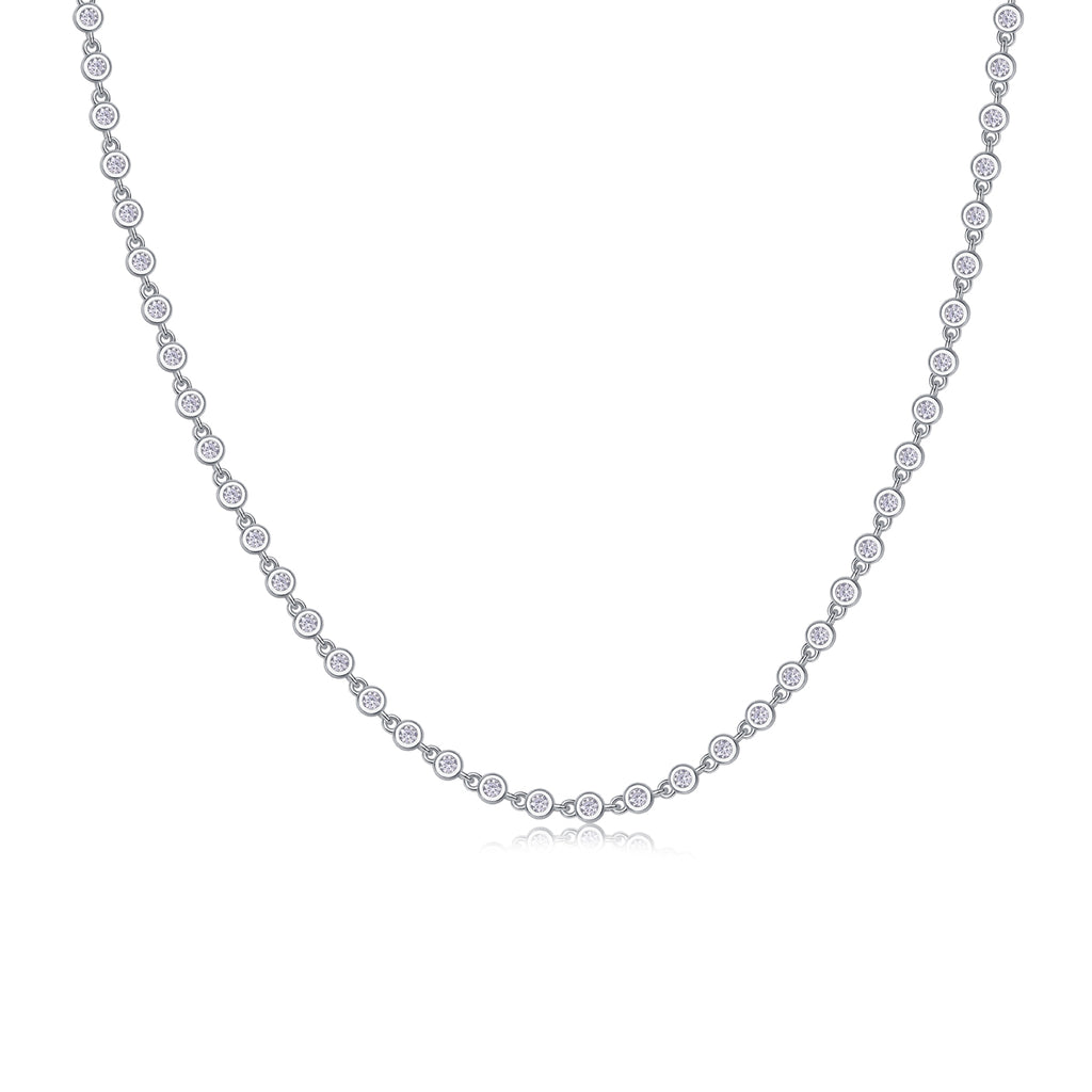 Heart to Heart Moissanite Pendant Necklace – S925 Sterling Silver with Platinum Plating