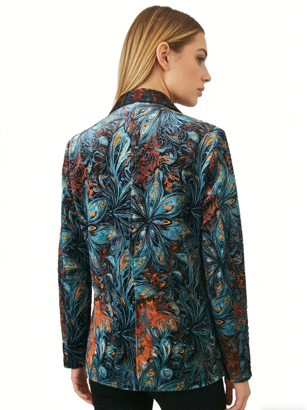 Women's Boho Print Blazer - Lined Casual Suit Jacket