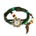 Bohemian Angel Wing Leather Watch Bracelet
