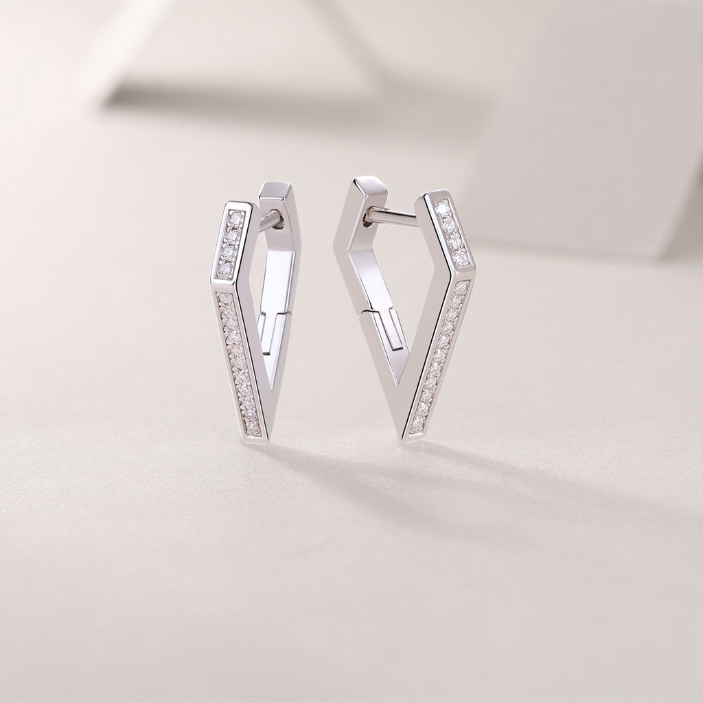 Moissanite Stud Earrings – S925 Sterling Silver with Platinum Plating