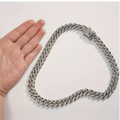 Sparkling Diamond Pet Chain Collar - Hip Hop Style for Dogs & Cats