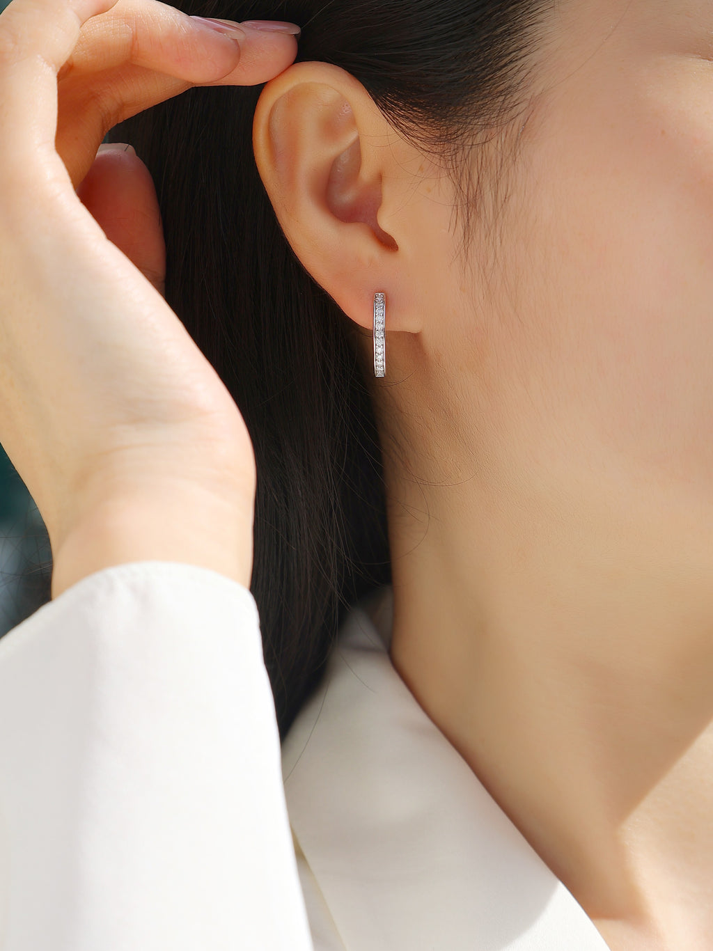 Moissanite Dew Drop Stud Earrings in S925 Sterling Silver