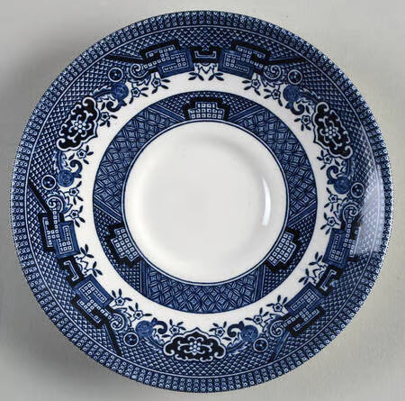 Churchill Willow Blue Saucer - Georgian Shape