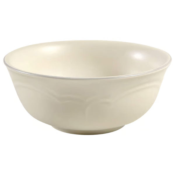 Pfaltzgraff Heirloom Soup/Cereal Bowl - Gray & White Scalloped Stoneware