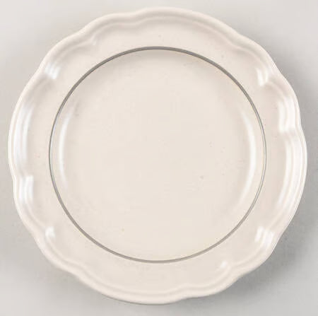 Pfaltzgraff Heirloom Salad Plate - Gray & White Scalloped Stoneware