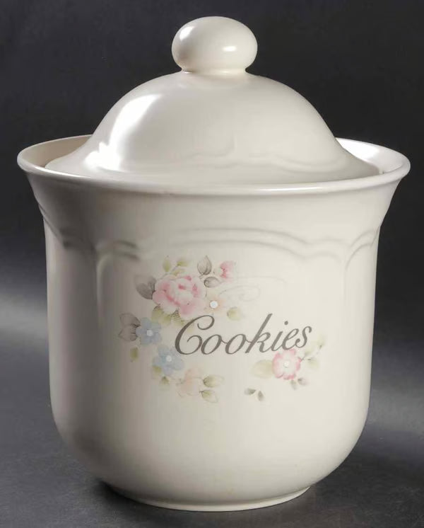 Pfaltzgraff Tea Rose Cookie Jar with Lid - Stoneware