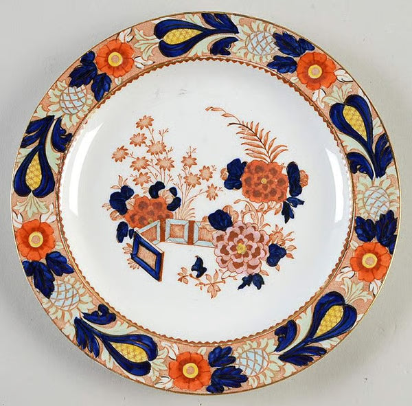Wincanton Blue and Rust Salad Plate by Wood & Sons - Vintage England China