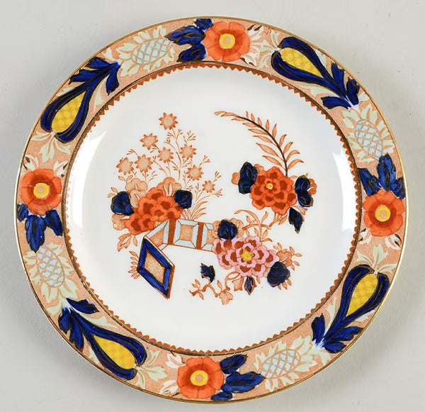 Wincanton Blue and Rust Bread & Butter Plate by Wood & Sons - Vintage England China