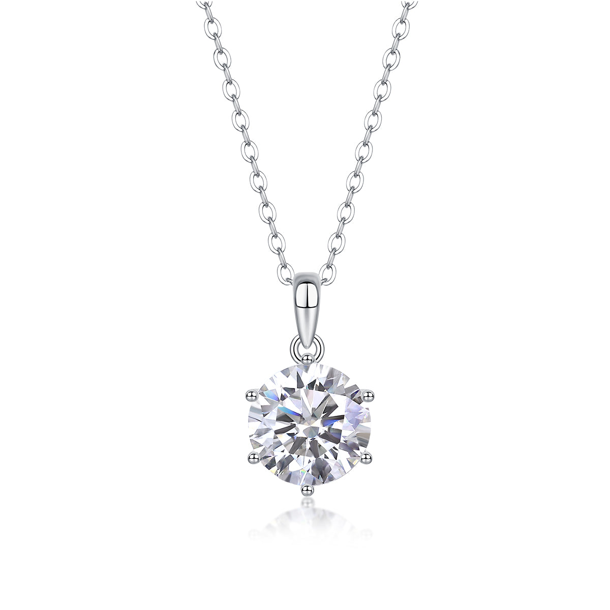 Dancing Moissanite Pendant Necklace - S925 Sterling Silver