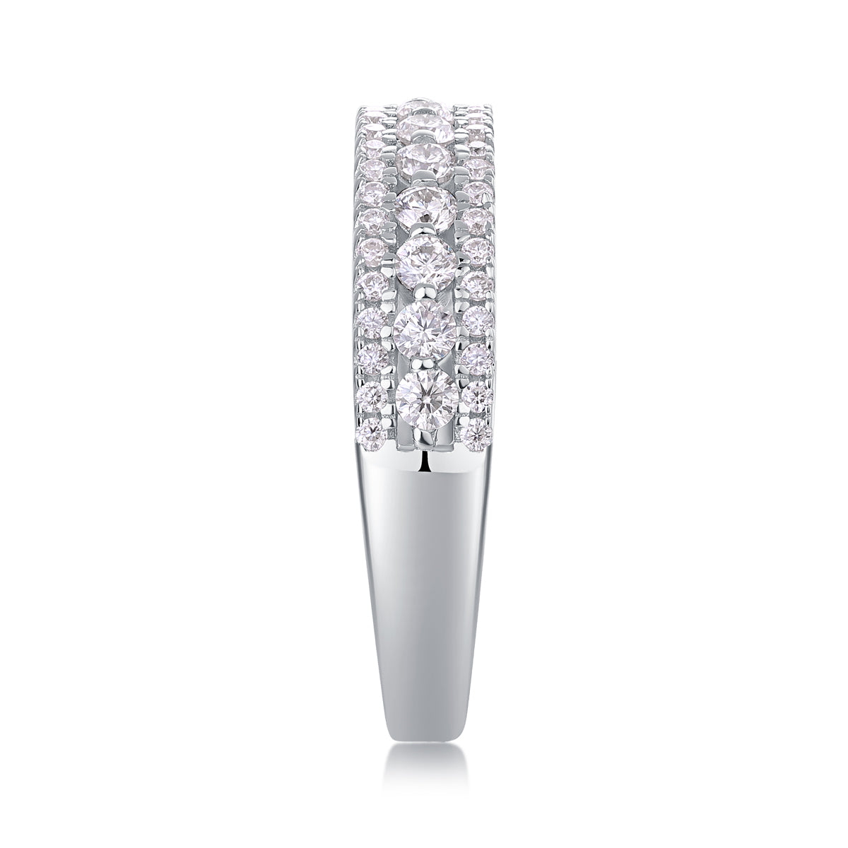 Multi-Row Moissanite Ring - S925 Sterling Silver Luxury Band