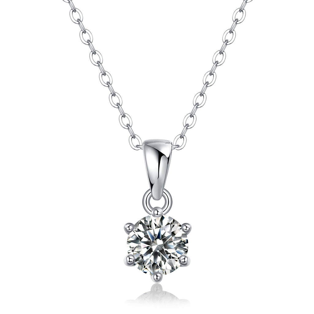 Moissanite Diamond Necklace Pendant — S925 Sterling Silver, 1ct / 2ct / 3ct
